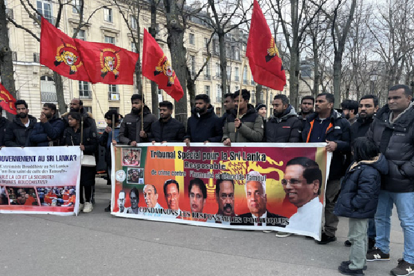 சிறிலங்கா சுதந்திர நாள் தமிழினத்தின் கரிநாள்; பிரான்சில் போராட்டம்